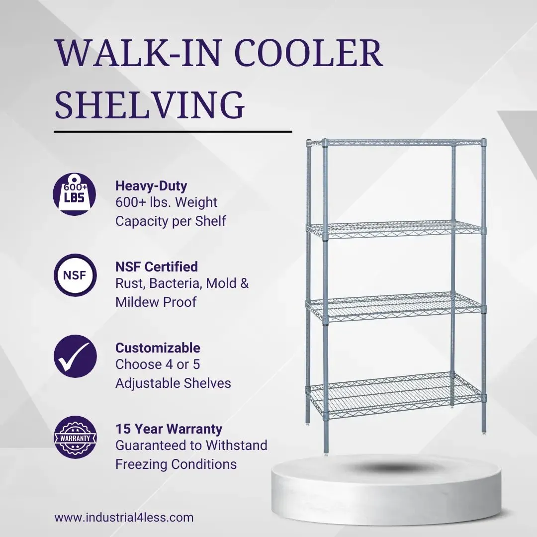 24" x 48" Walk In Cooler and Freezer Wire Shelving Unit