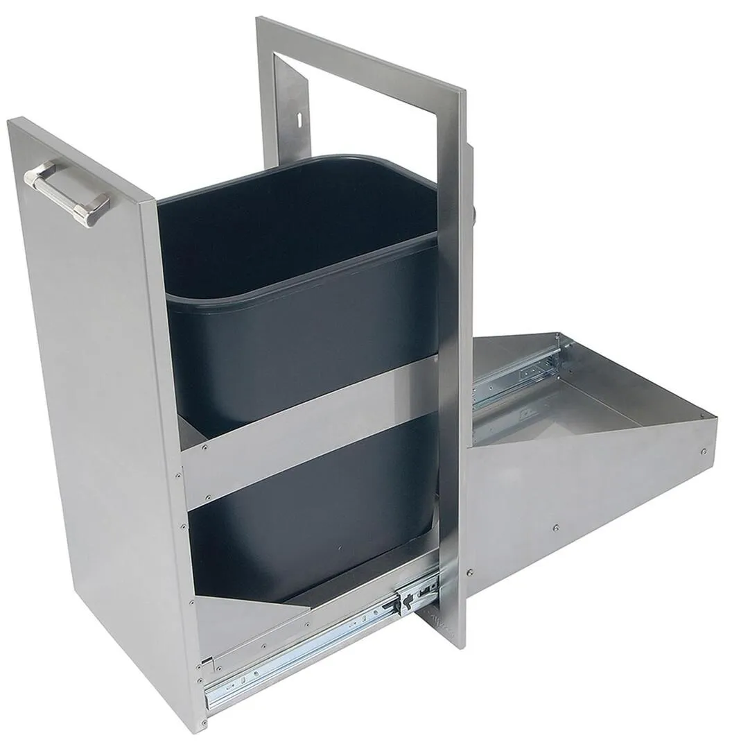 Alfresco 15-Inch Stainless Steel Trash Center Drawer