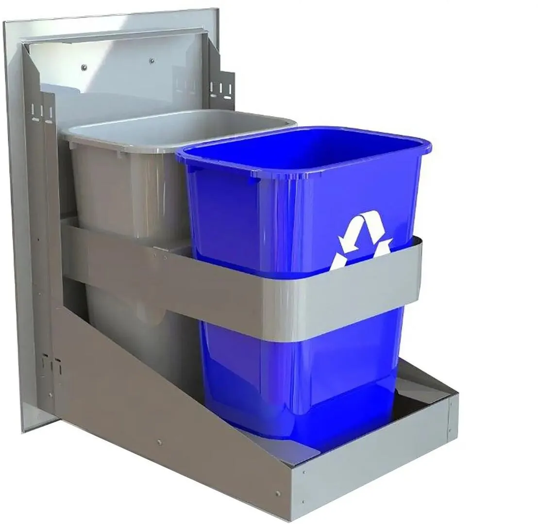 Alfresco 20-inch Stainless Steel Dual Trash Center / Recycling Drawer (deep)