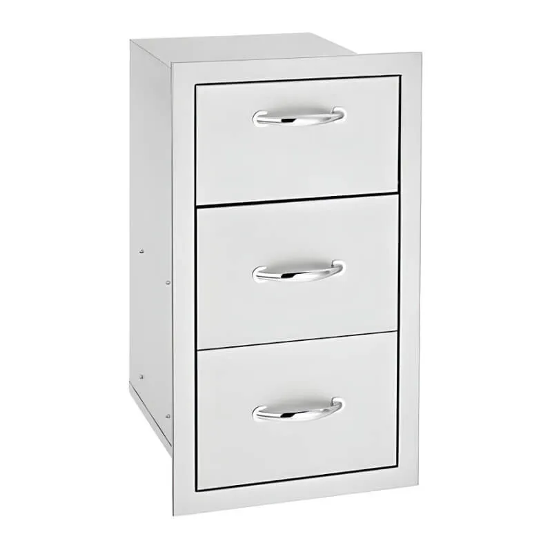 American Made Grills 	17" Vertical 2-Drawer & Paper Towel Holder Combo - Masonry Frame TDC-17M
