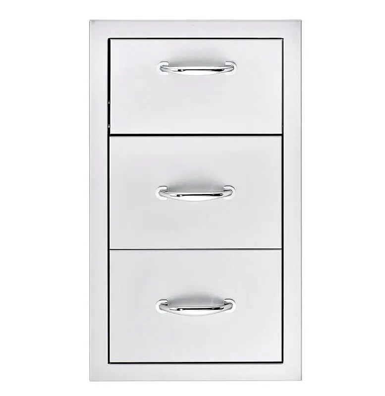 American Made Grills 	17" Vertical 2-Drawer & Paper Towel Holder Combo - Masonry Frame TDC-17M