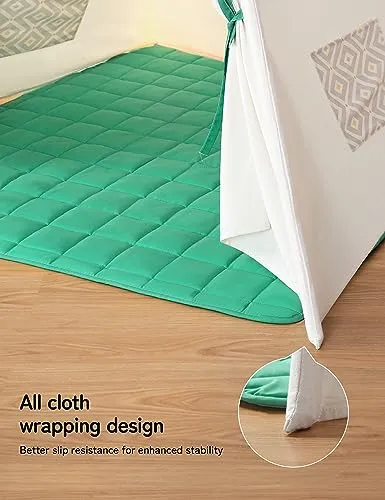 besrey Teepee Tent for Kids with Padded Mat&Light String, Kids Tents Indoor Playhouse, Large Kids Tipi Tent, Play Tent for Toddler Boys Girls, Foldable Portable Toddler Reading Tent