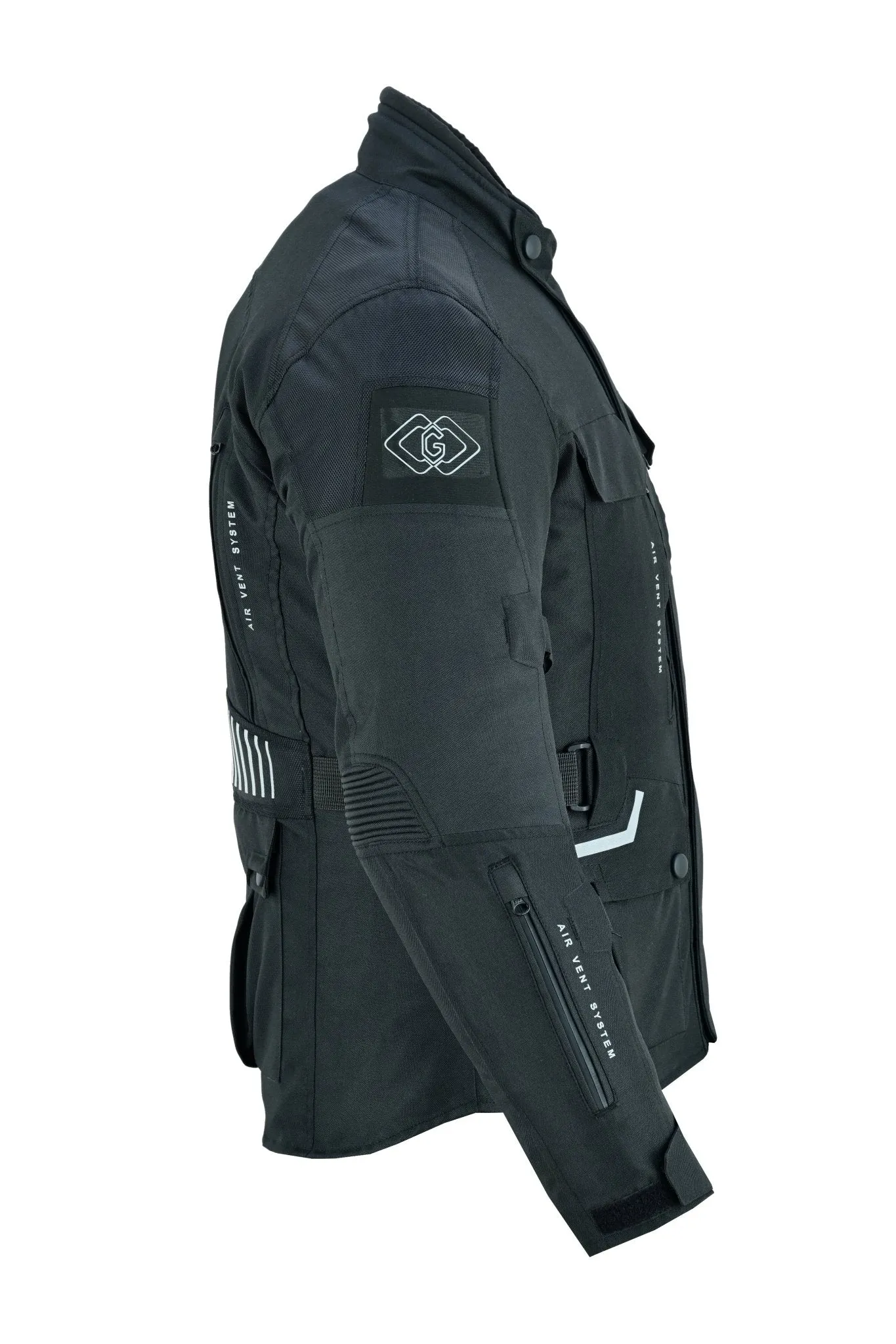 Black & Orange Biker Textile Long Motorcycle Jacket Biker CE Armours