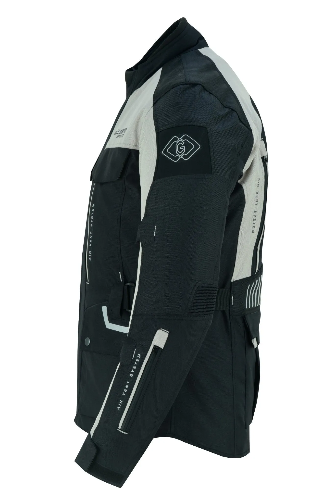 Black & Orange Biker Textile Long Motorcycle Jacket Biker CE Armours