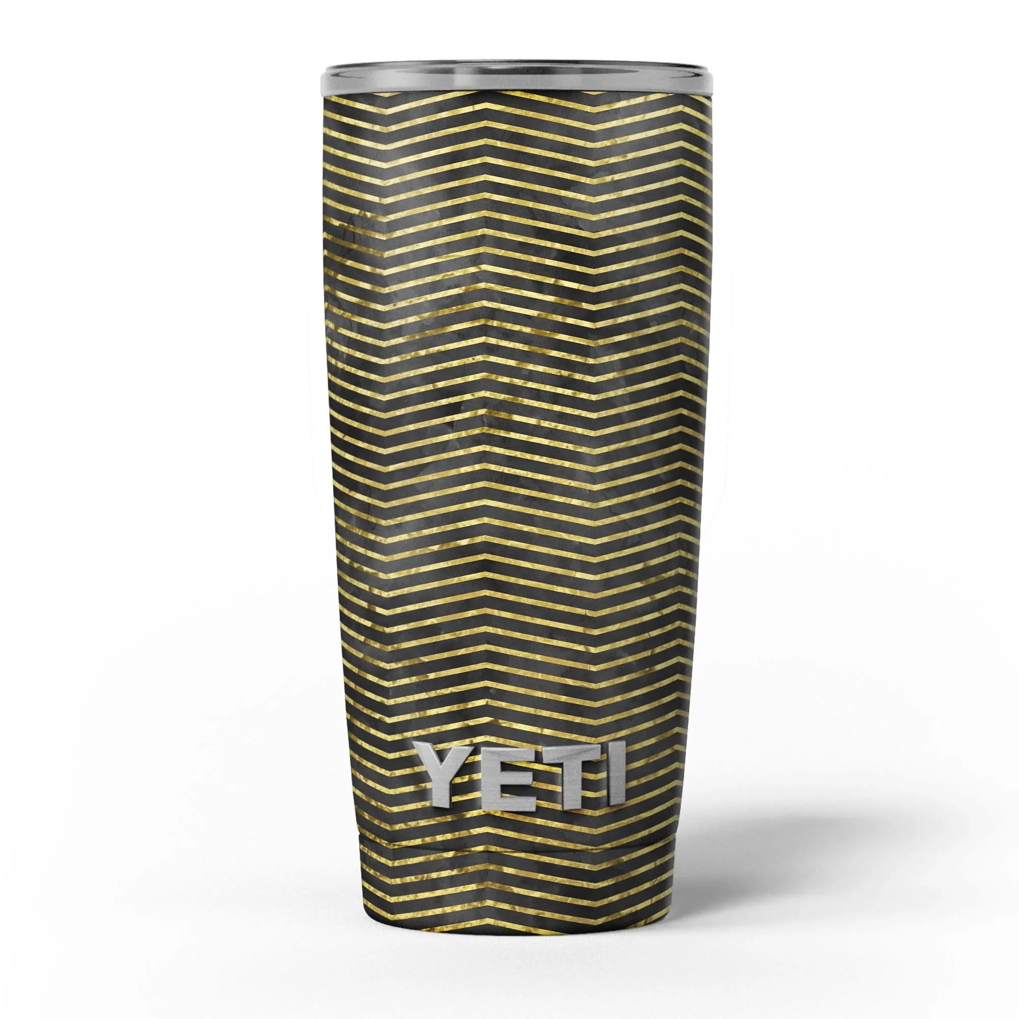Black and Gold Watercolor Chevron - Skin Decal Vinyl Wrap Kit
