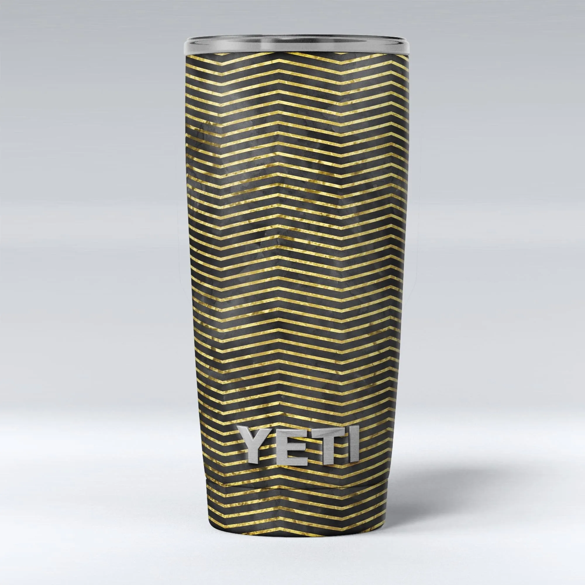 Black and Gold Watercolor Chevron - Skin Decal Vinyl Wrap Kit