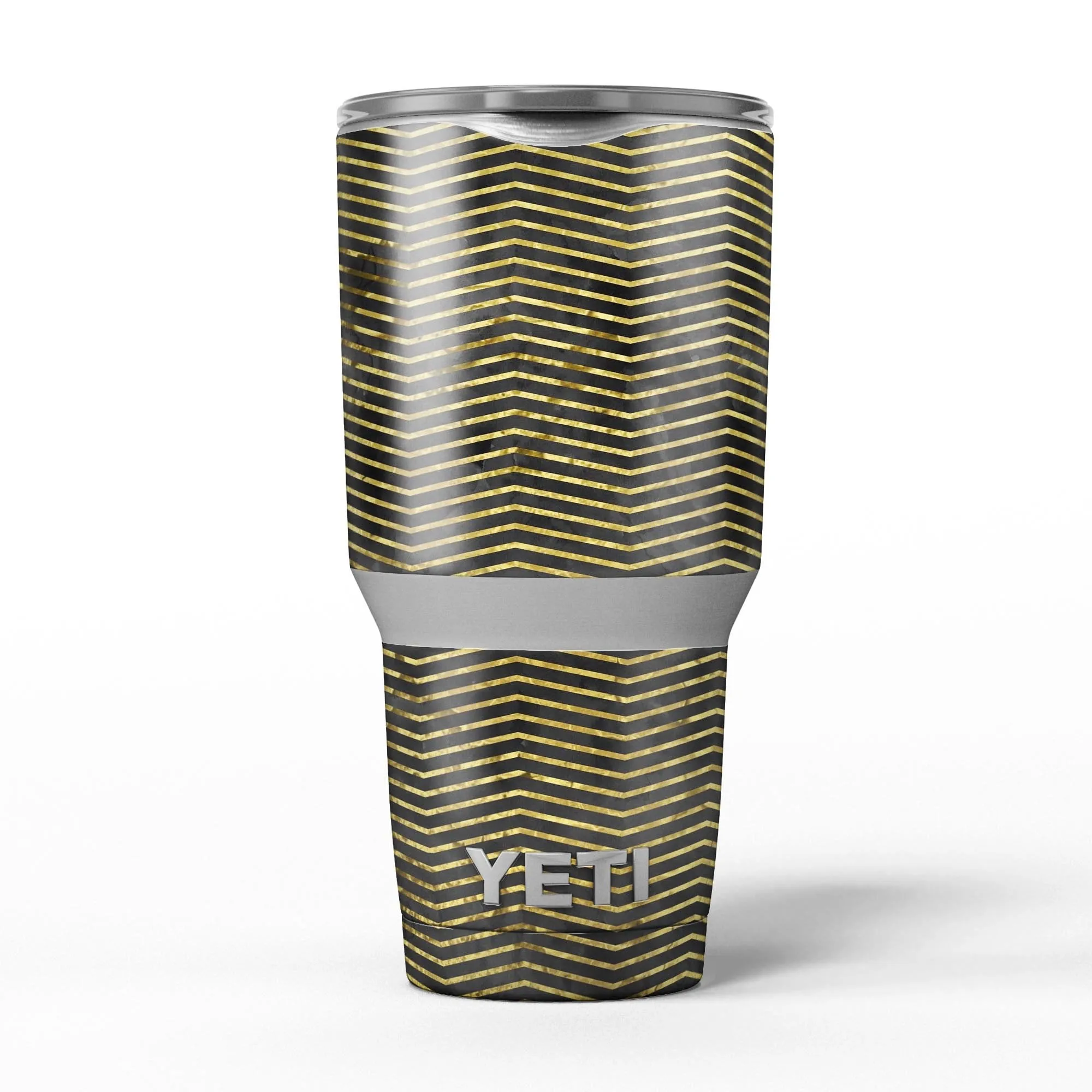 Black and Gold Watercolor Chevron - Skin Decal Vinyl Wrap Kit