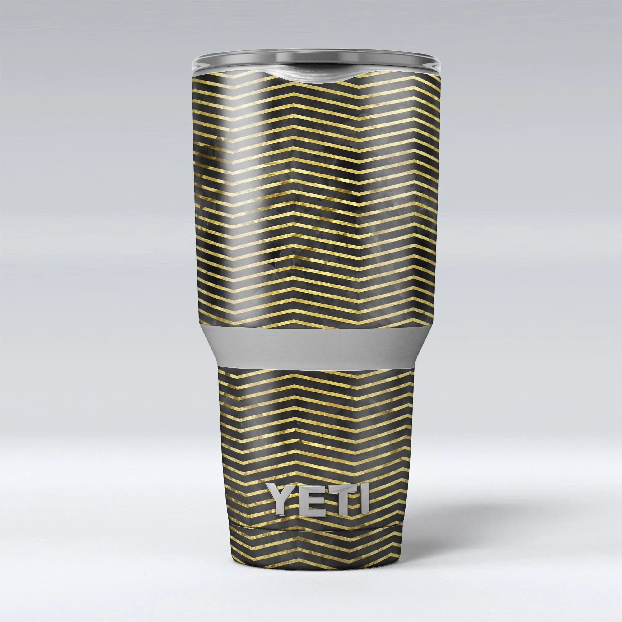 Black and Gold Watercolor Chevron - Skin Decal Vinyl Wrap Kit