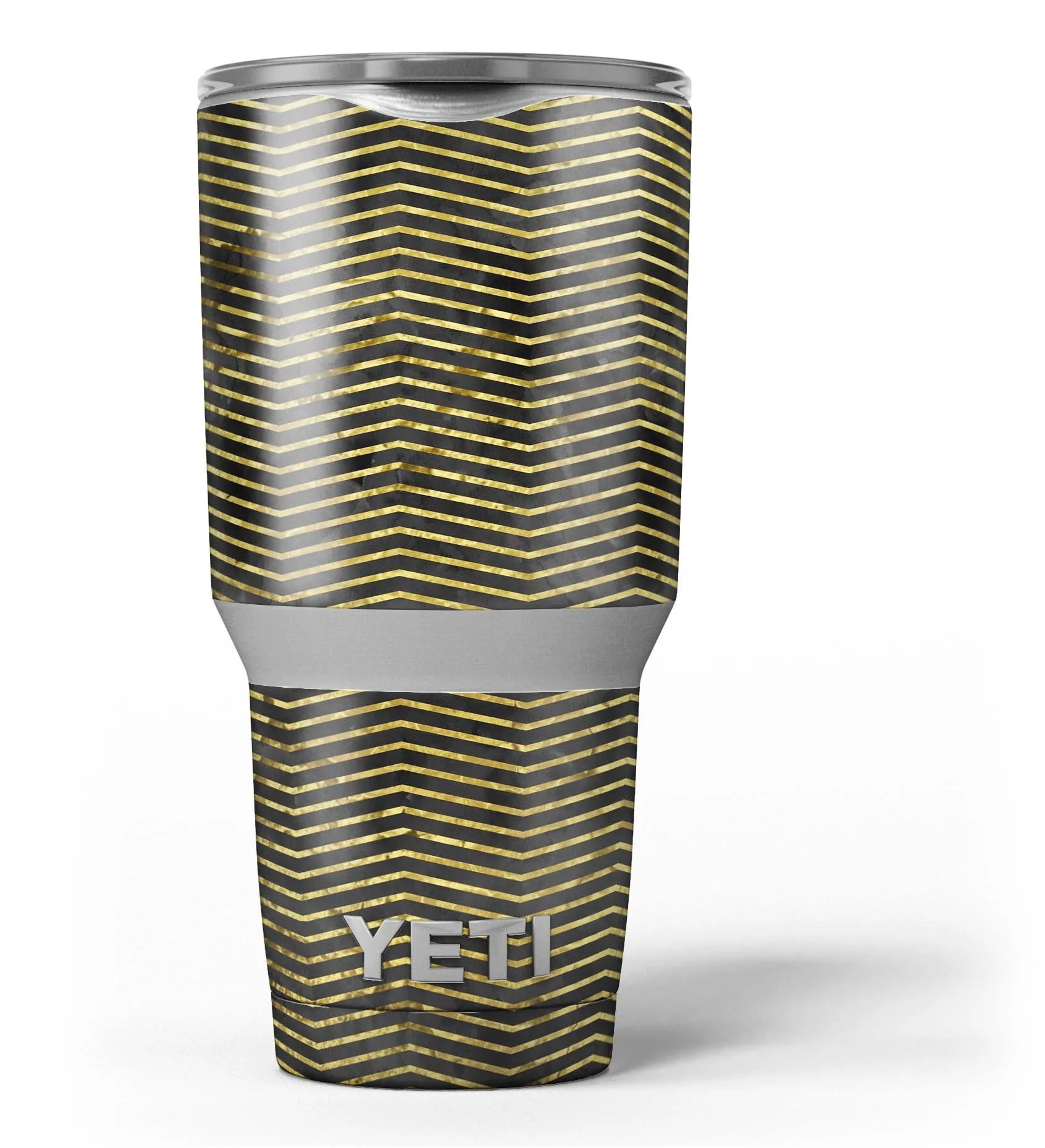 Black and Gold Watercolor Chevron - Skin Decal Vinyl Wrap Kit
