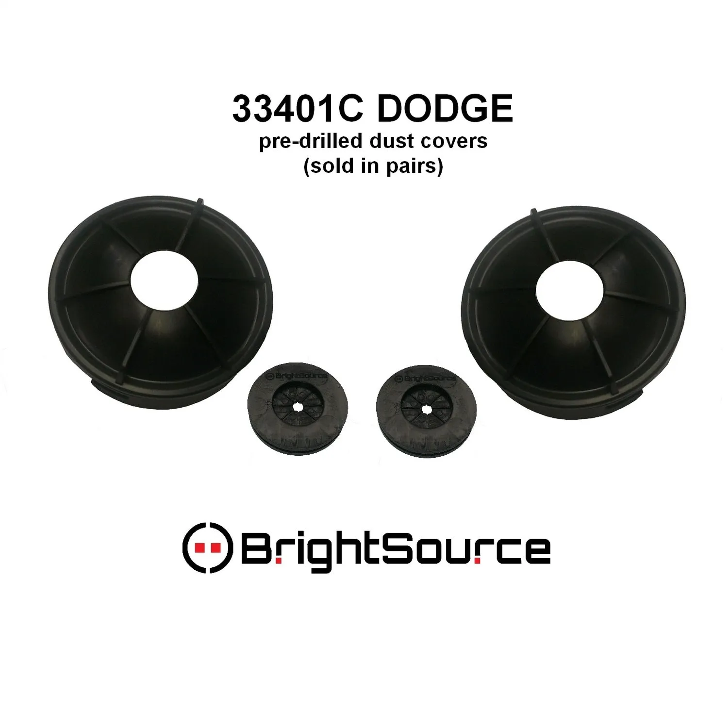 BrightSource 33401C Head Light Dust Cap; Pre-Drilled; For Use w/Non-Projector Headlamps; Pair;