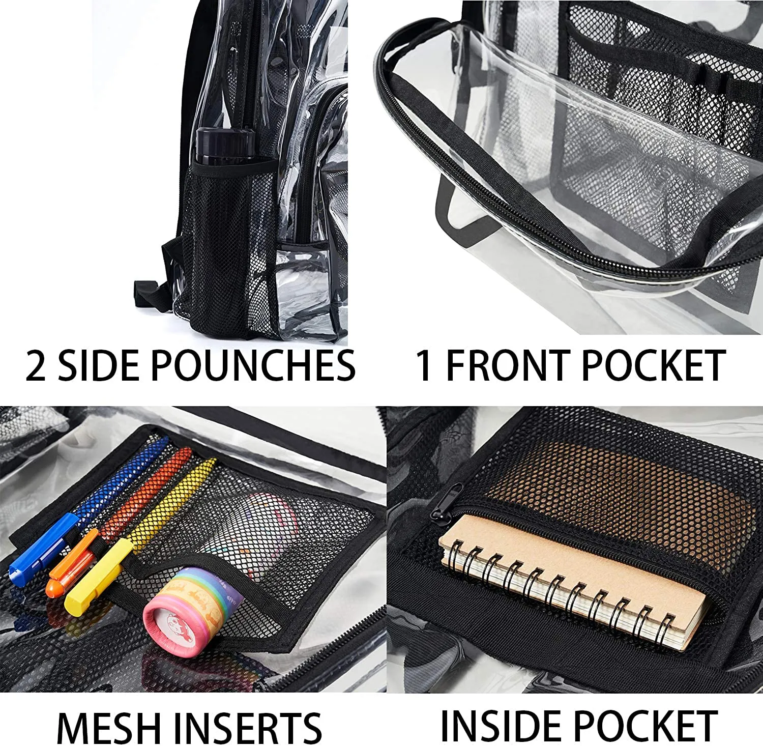 Classic Designs Navy Durable Heavy Duty Clear Backpack