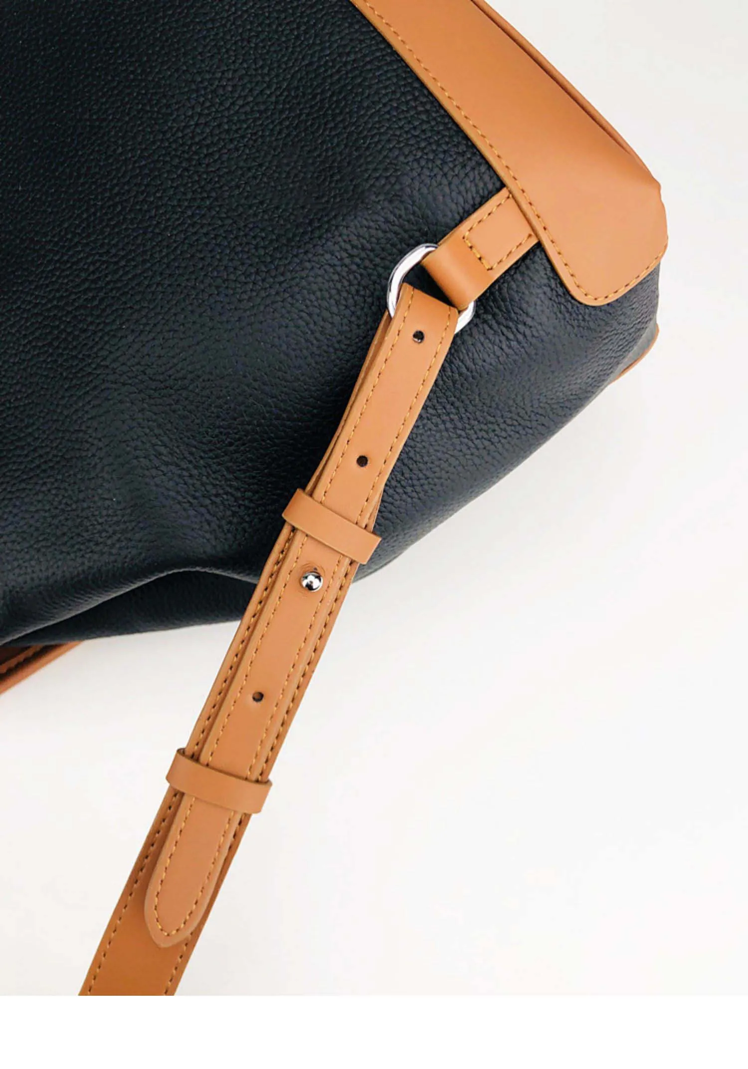 Color Block Classic Women Leather Backpack