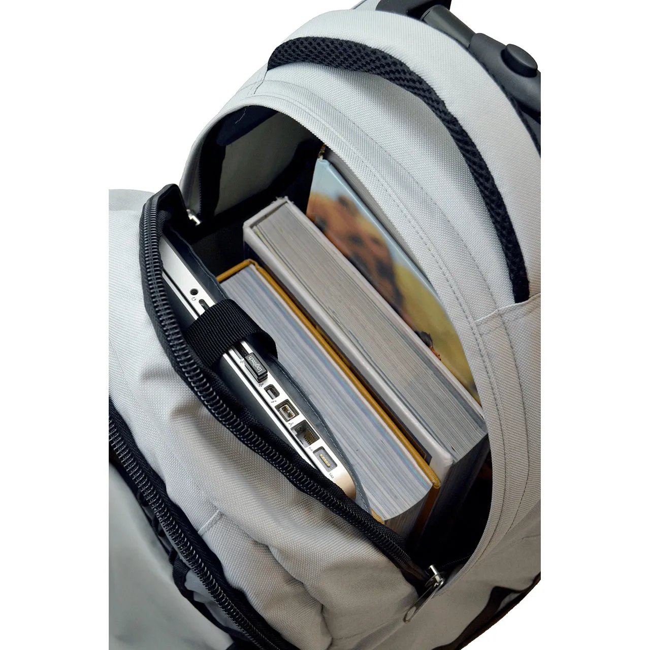 Colorado Avalanche Premium Wheeled Backpack in Grey