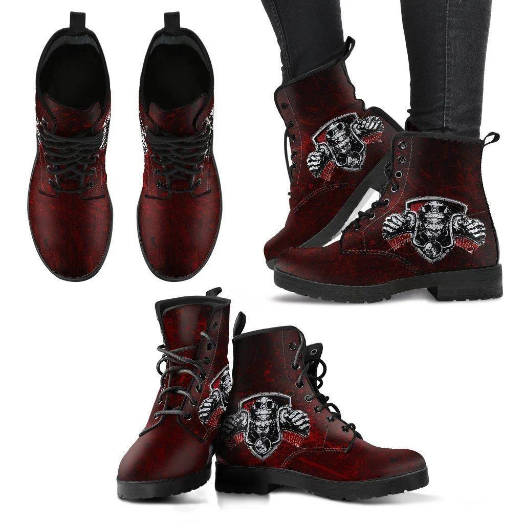 Devil Rider Boots for Men & Women, Eco-Friendly Leather, Red