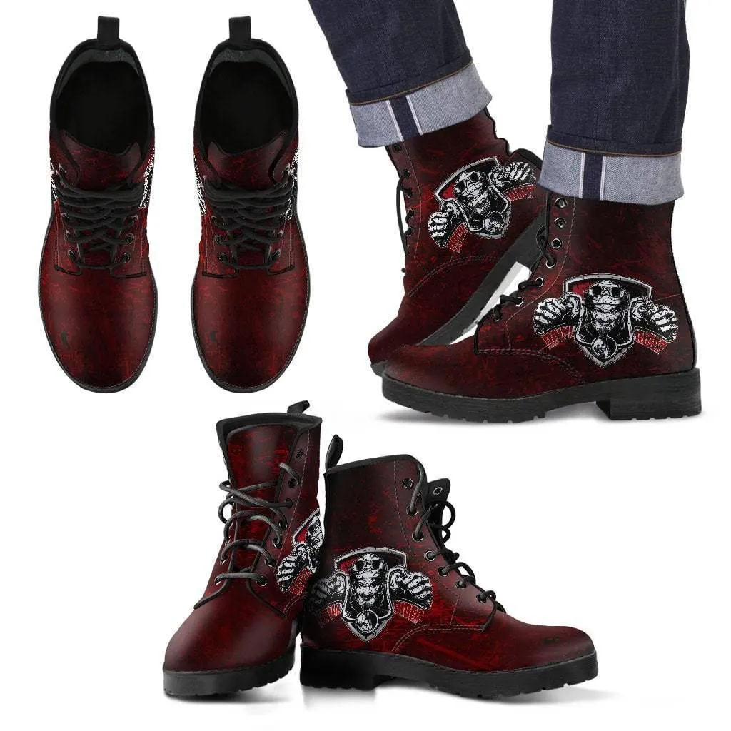 Devil Rider Boots for Men & Women, Eco-Friendly Leather, Red