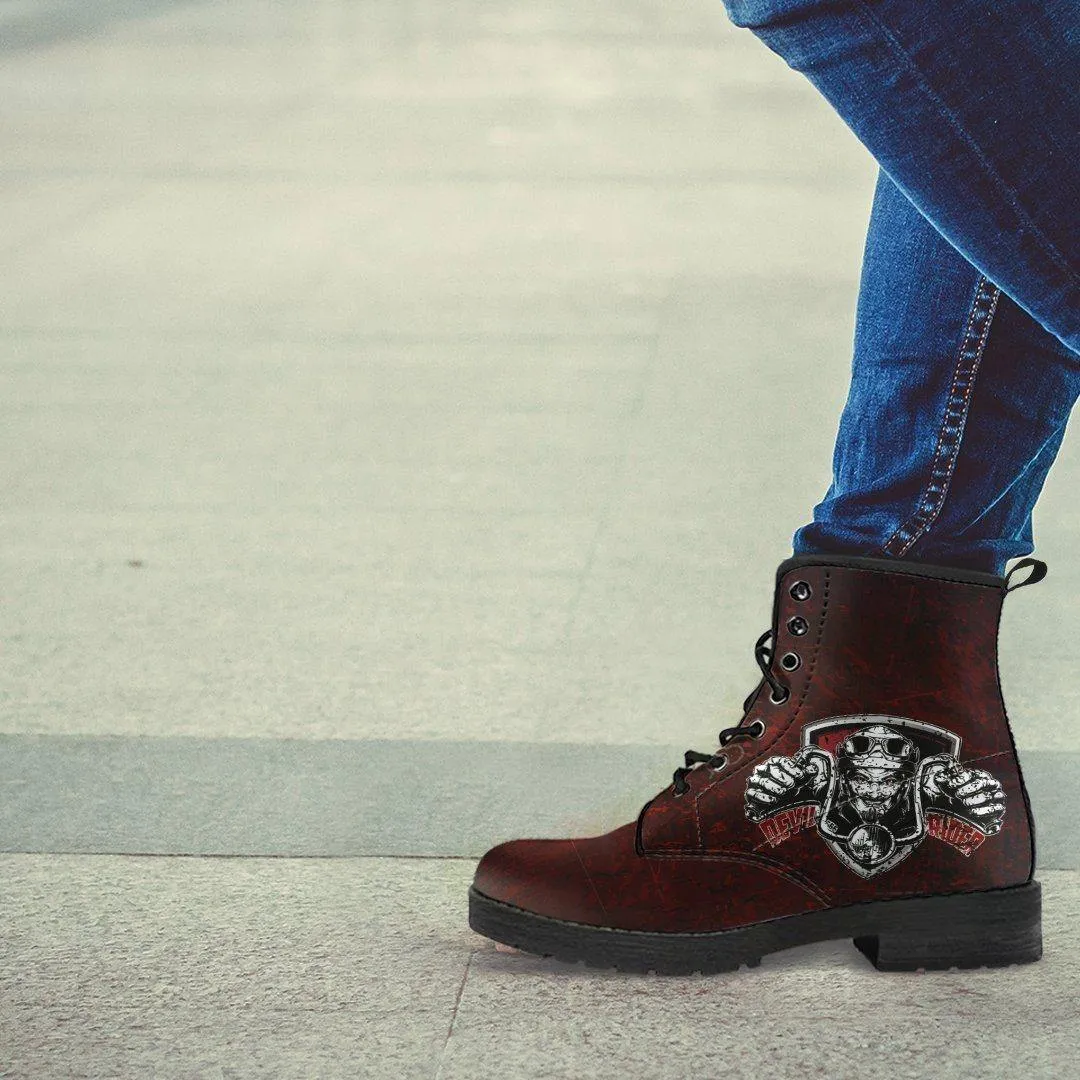 Devil Rider Boots for Men & Women, Eco-Friendly Leather, Red