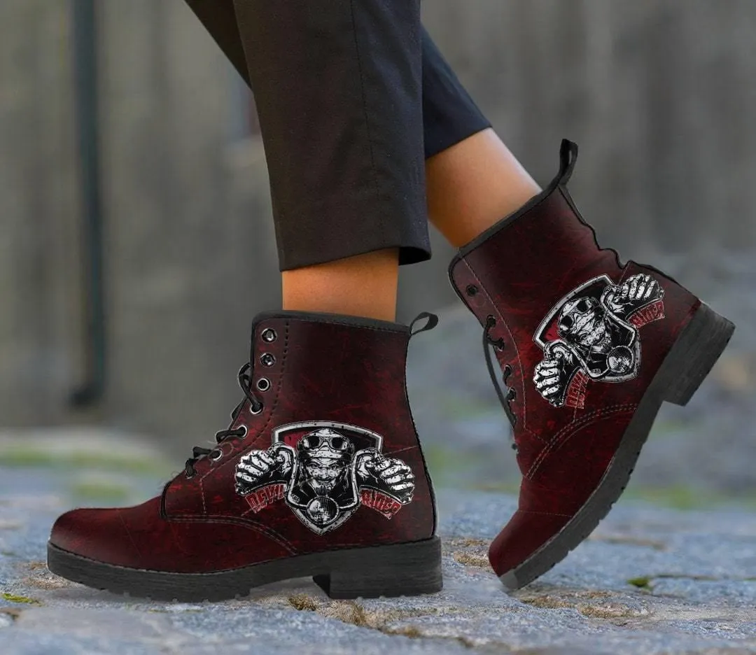 Devil Rider Boots for Men & Women, Eco-Friendly Leather, Red