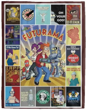 EH211119030 60x80 Futurama Fleece Blanket 60x80 EH211119030 VPL Cozy Plush Fleece Blanket - 60x80