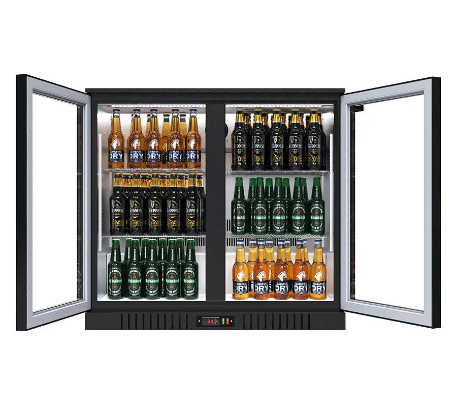 Empire Premium Double Door 208 Litre Bottle Cooler Hinged Doors - CL-210H-EE - Graded Item
