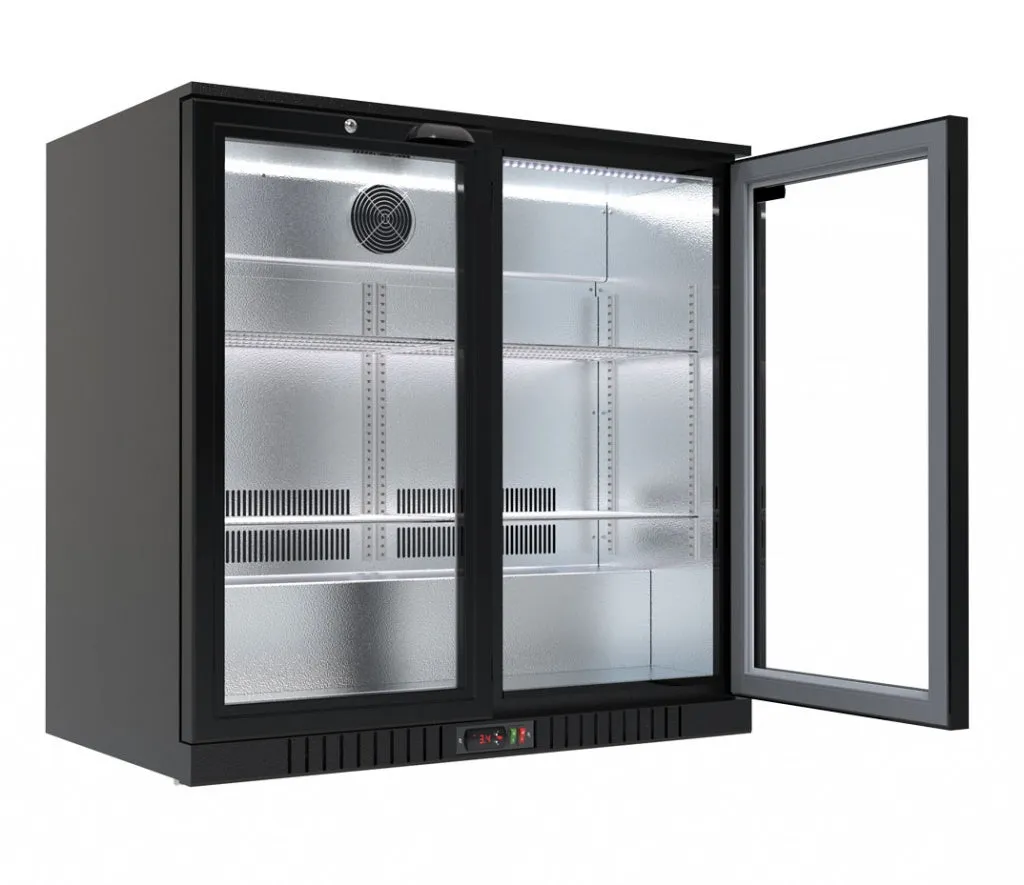 Empire Premium Double Door 208 Litre Bottle Cooler Hinged Doors - CL-210H-EE - Graded Item