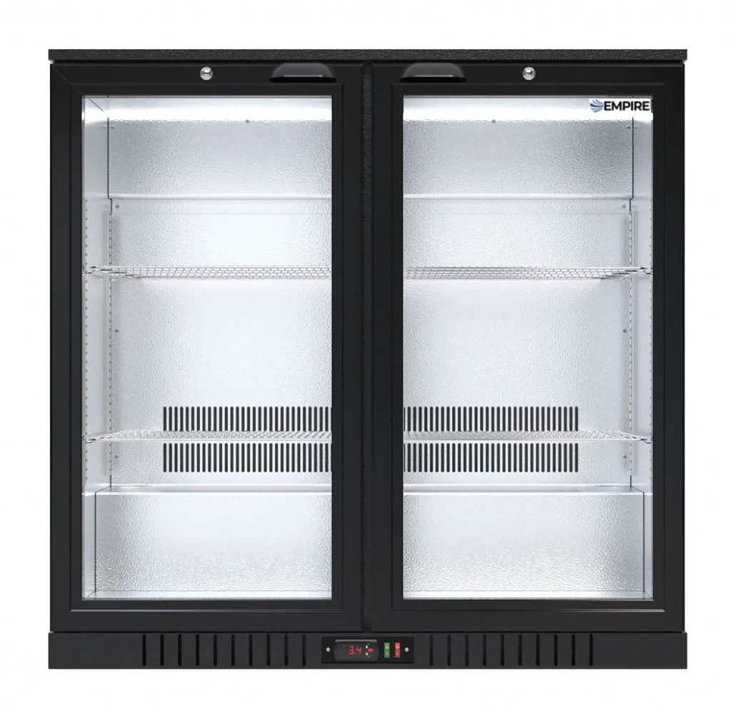 Empire Premium Double Door 208 Litre Bottle Cooler Hinged Doors - CL-210H-EE - Graded Item