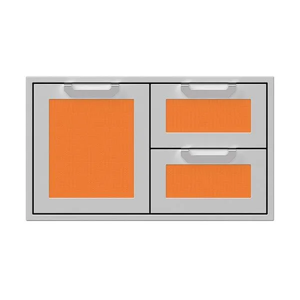 Hestan 36" Double Combo Storage Door/Drawers, Marquise Panels