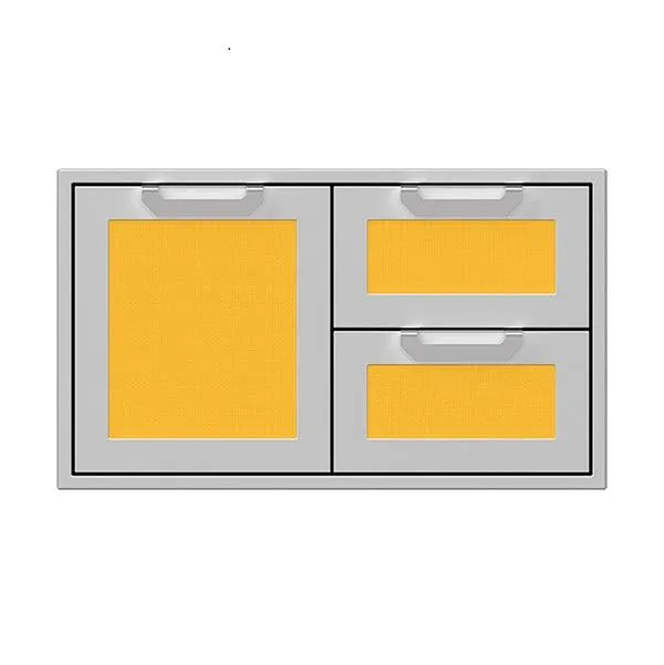Hestan 36" Double Combo Storage Door/Drawers, Marquise Panels