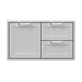 Hestan 36" Double Combo Storage Door/Drawers, Marquise Panels