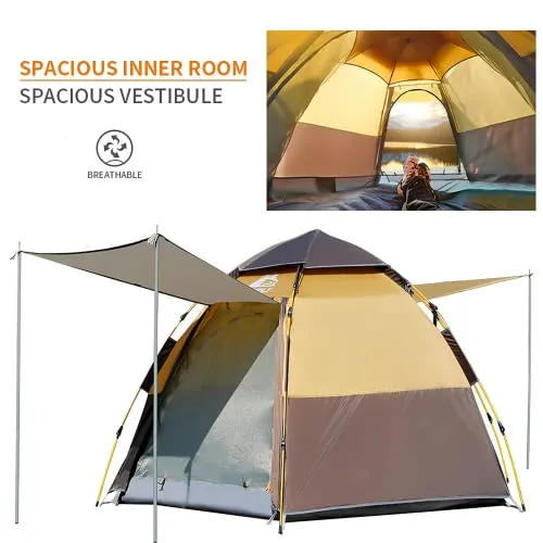 Hewolf Waterproof Instant Camping Tent - 2/4 Person Easy Quick Setup