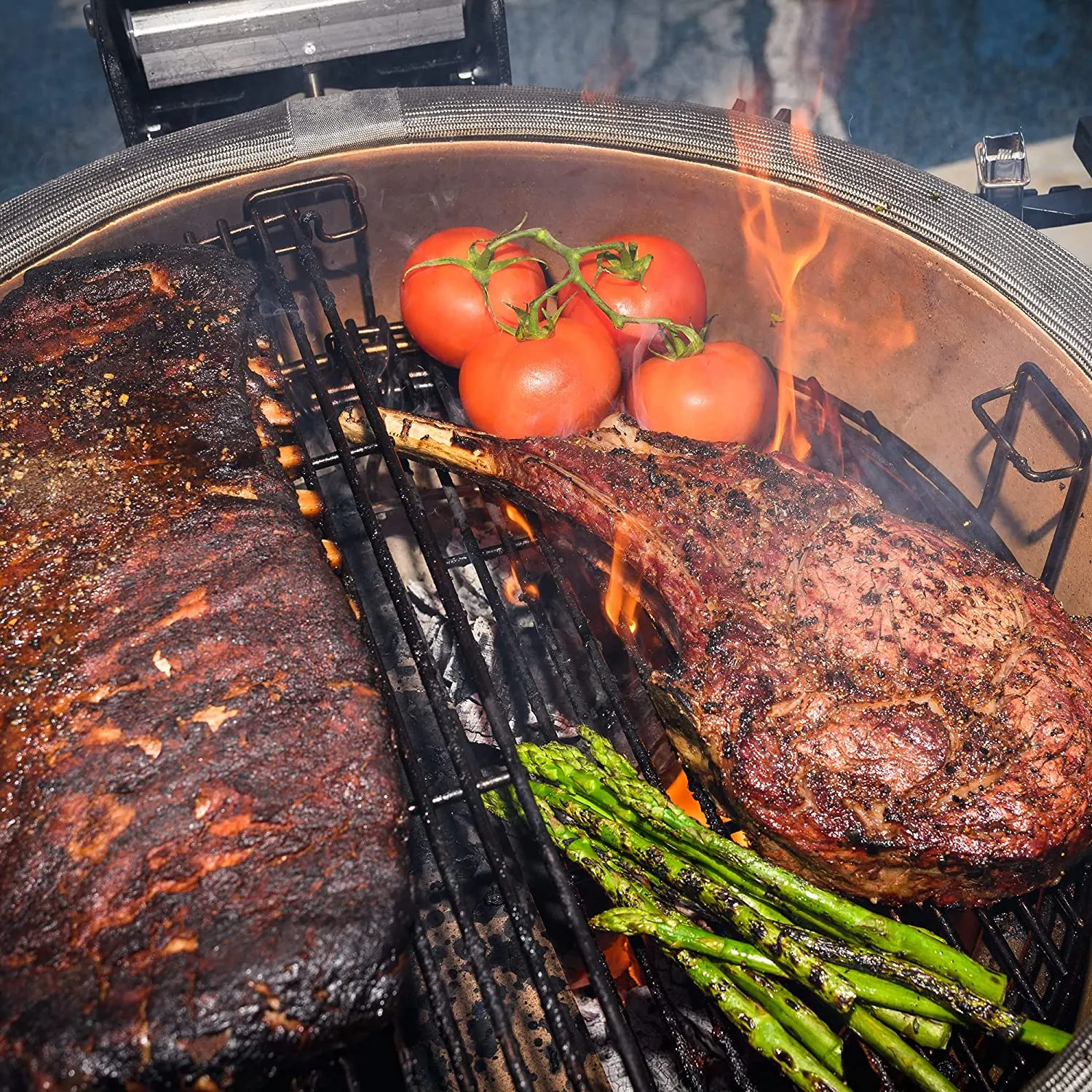 Kamado Joe:  Classic II w/ Cart, Side Shelves, Heat Deflector & Tools w/ KJ-CBH