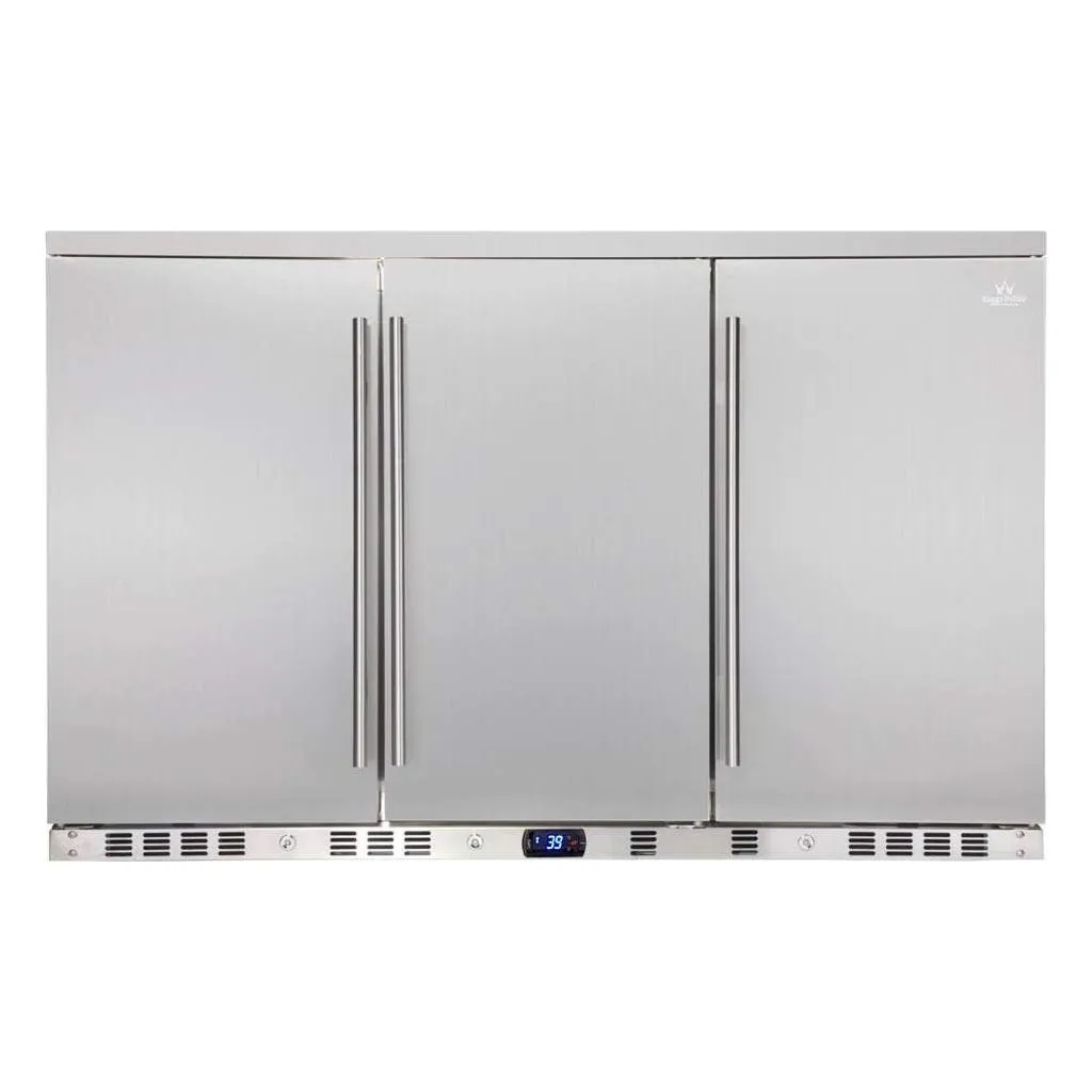 KingsBottle 53 Inch Triple Door Built-in Outdoor Beverage Cooler KBU328ASD