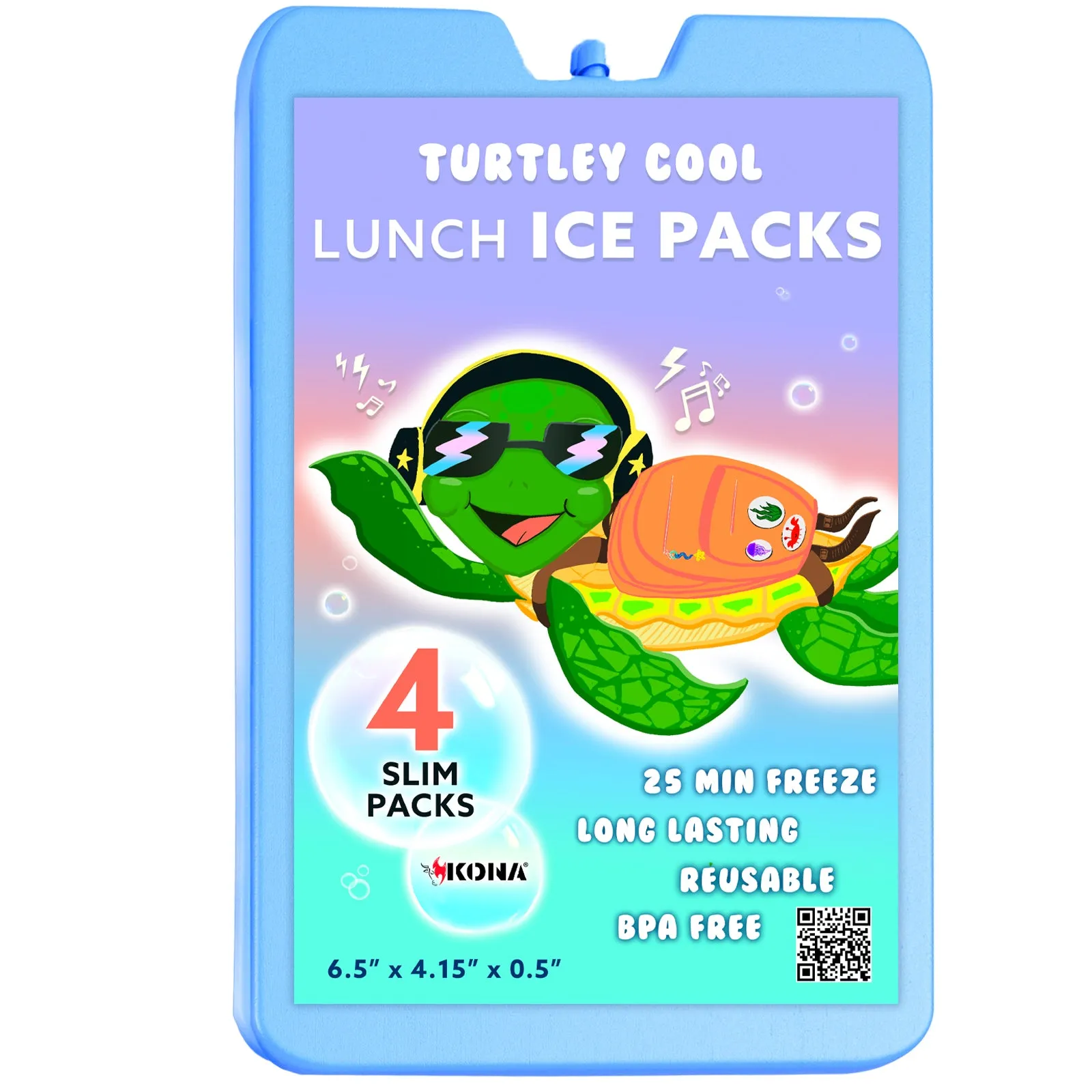 Kona Ice Packs for Lunch Boxes - Reusable (-5C) Freezer Packs