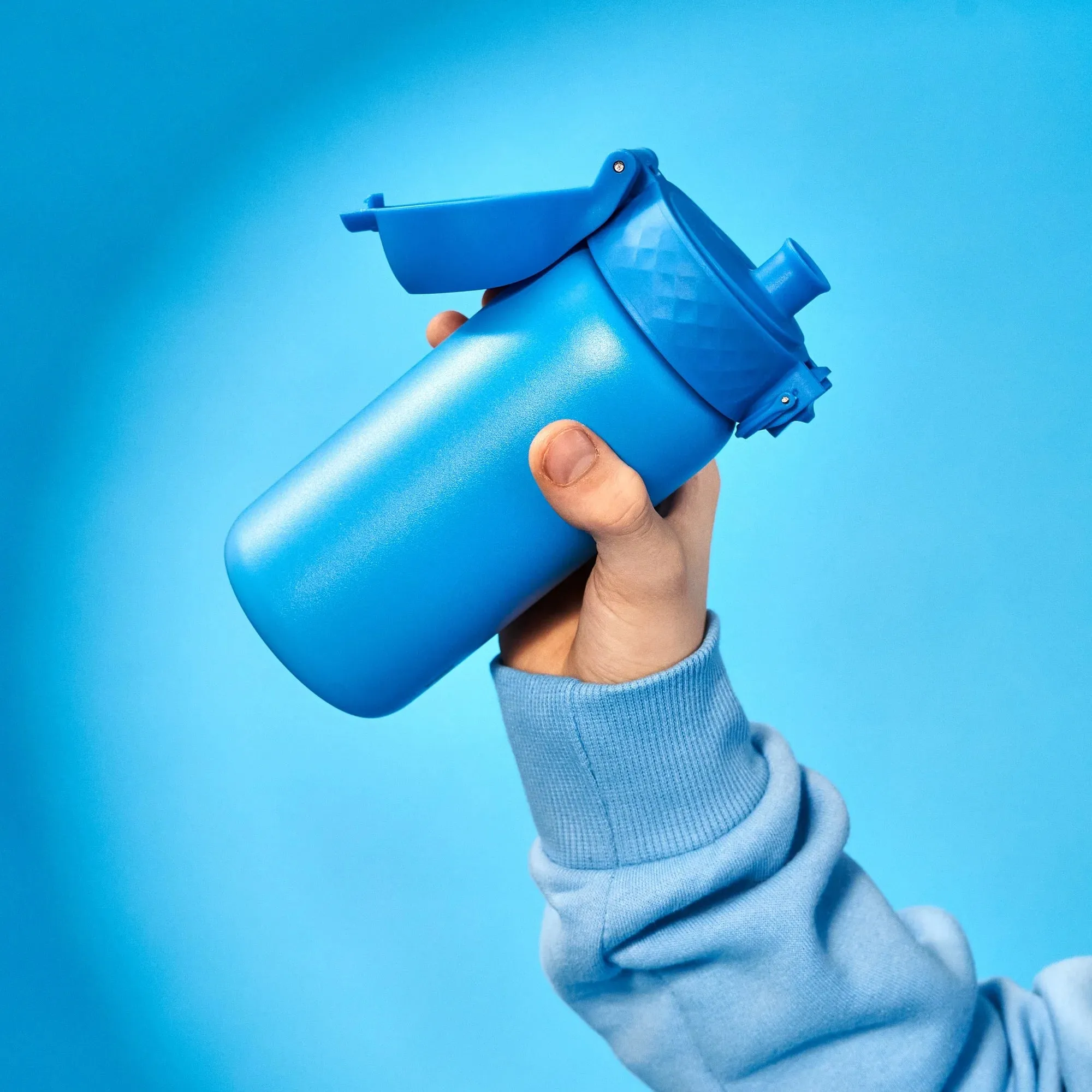 Leak Proof Water Bottle, Stainless Steel, Blue, 400ml (13oz)