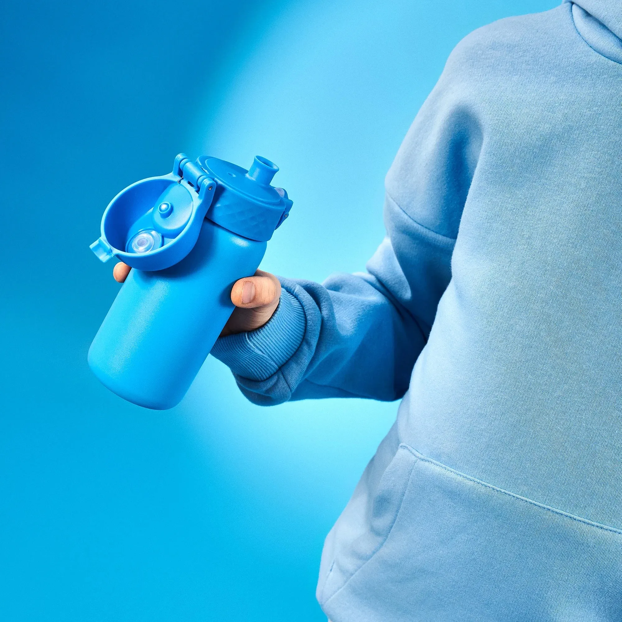 Leak Proof Water Bottle, Stainless Steel, Blue, 400ml (13oz)