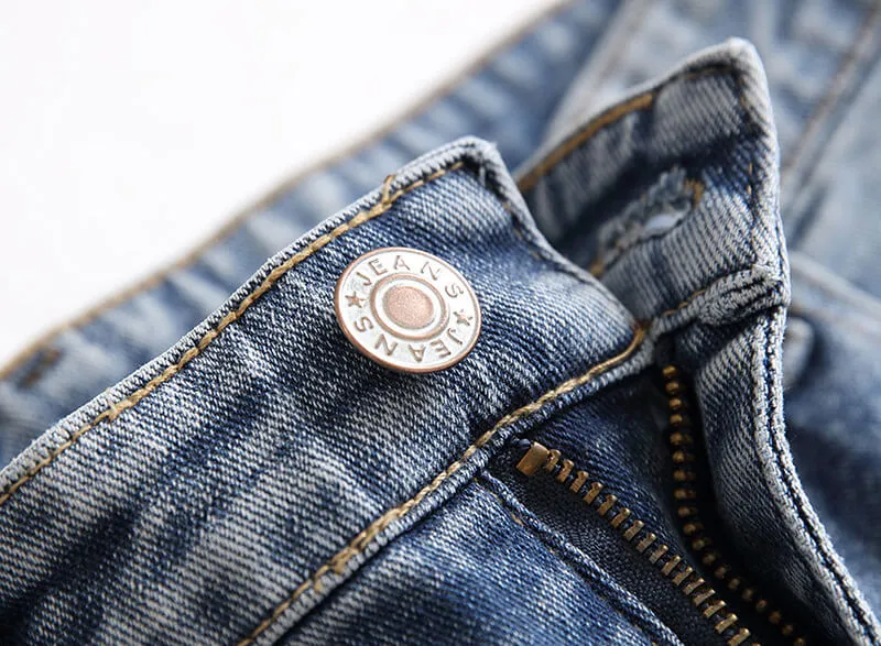 Men's Jeans Straight Pants Casual Skinny Long Mid Waisted Jeans