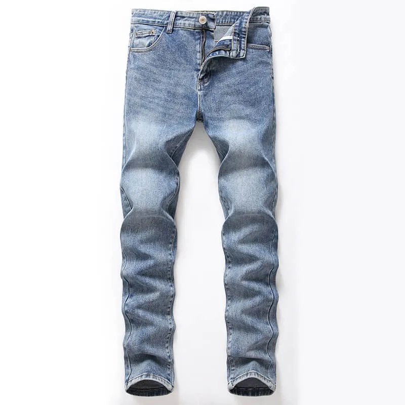 Men's Jeans Straight Pants Casual Skinny Long Mid Waisted Jeans