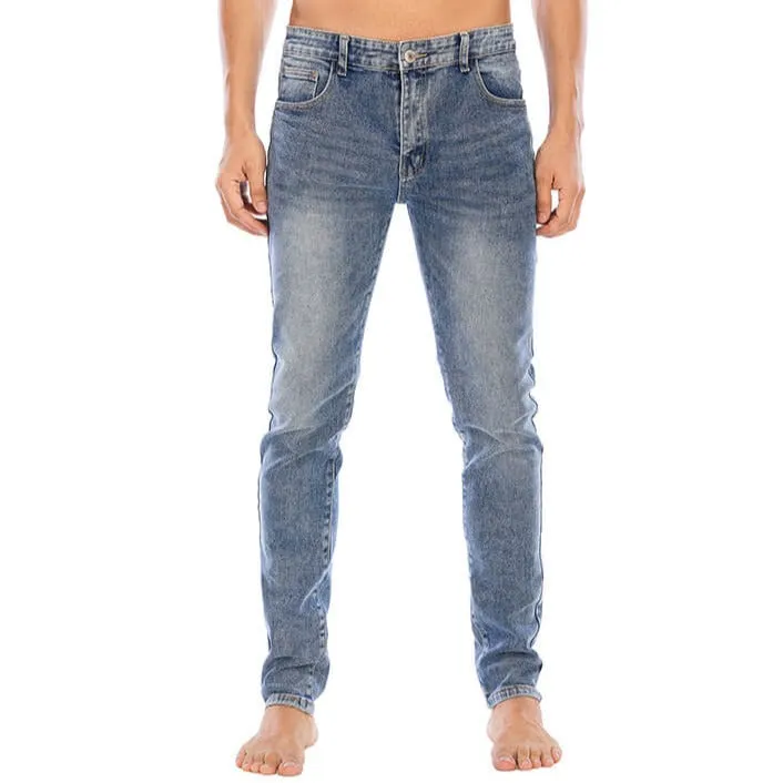 Men's Jeans Straight Pants Casual Skinny Long Mid Waisted Jeans