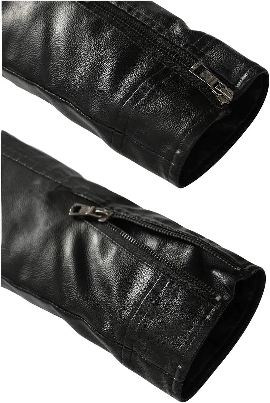Men's Slim Fit Leather Lightweight Motorcycle Jacket