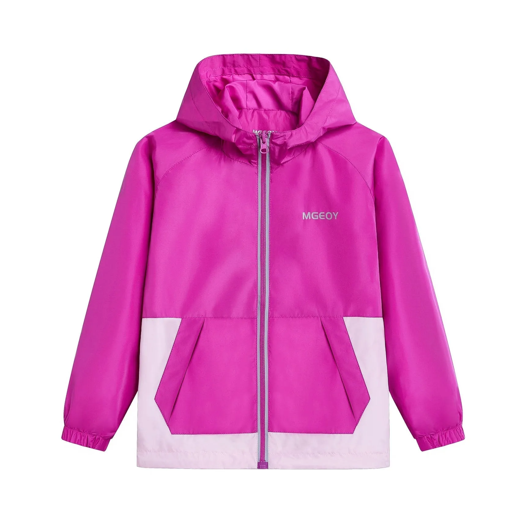MGEOY Boys Girls Hooded Rain Jackets Waterproof Rain coats Windbreaker for Kids Lightweight Jackets