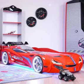 MNV1 FULLTIME Race Car Bed with LED Lights & Sound FX
