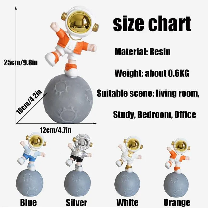 Moon Land Astro Kid Showpiece - Silver