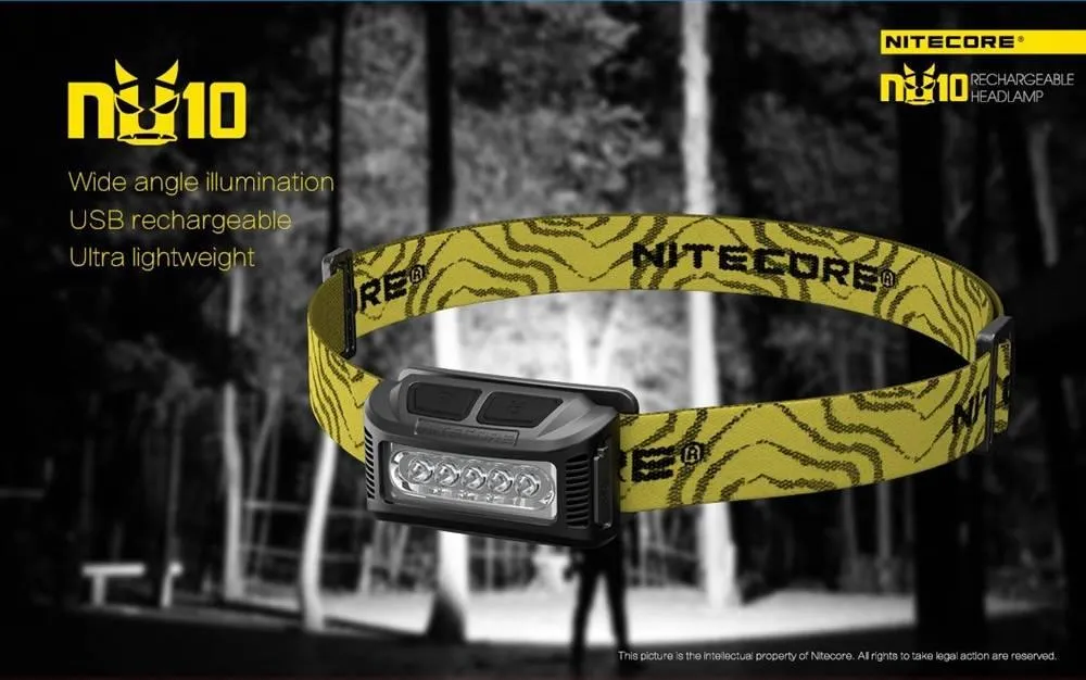 NU10 Wide Angle USB LED Headlamp
