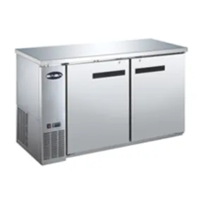 SABA SBB-24-60SS, Two Door 60" Refrigerated Back Bar Cooler, Stainless Swing Door