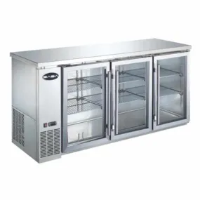 Saba - SBB-24-72GSS Commercial 72" Back Bar Refrigerator Cooler