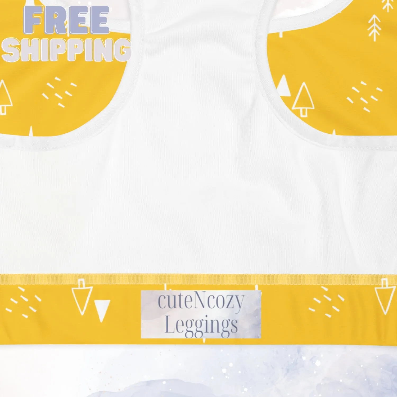 Scandinavian Forest Yellow Sports Bra