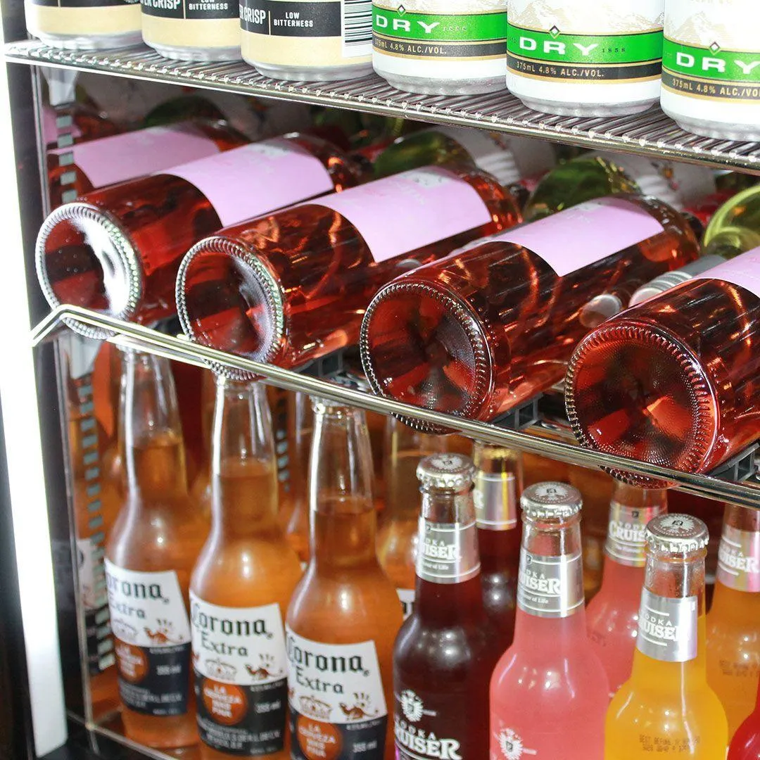 Schmick 164 Litre Single Heated Glass Door Stainless Steel Under Bench Bar Fridge - SK156-HD