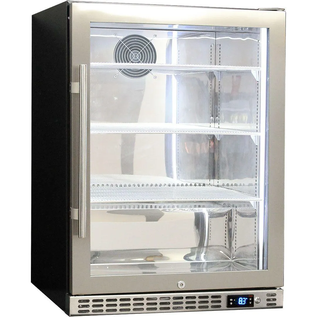 Schmick 164 Litre Single Heated Glass Door Stainless Steel Under Bench Bar Fridge - SK156-HD