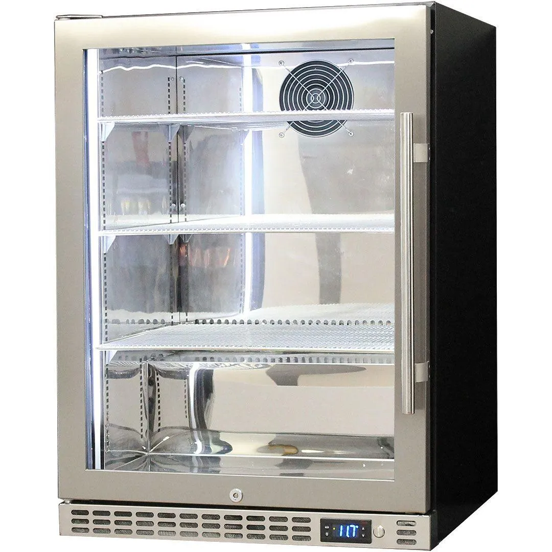 Schmick 164 Litre Single Heated Glass Door Stainless Steel Under Bench Bar Fridge - SK156-HD