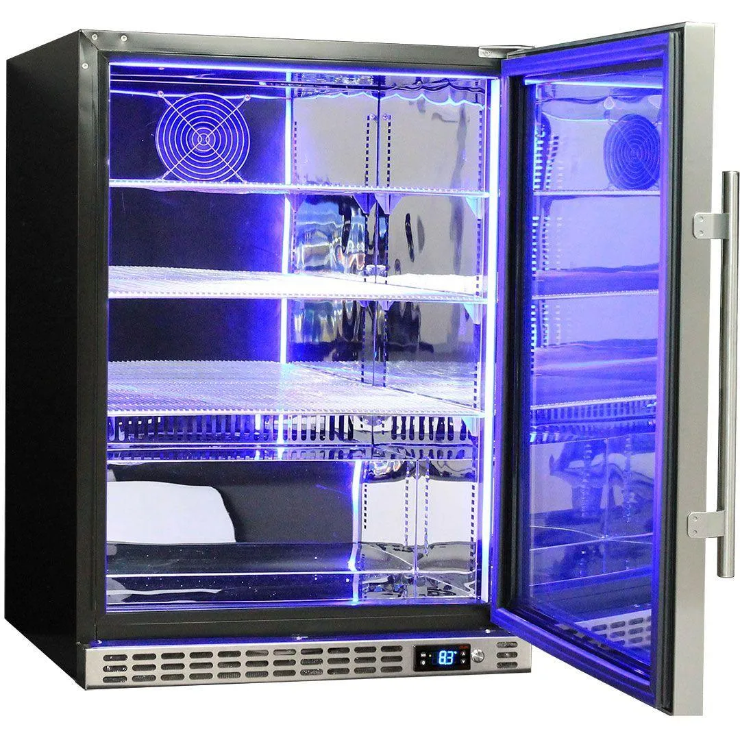 Schmick 164 Litre Single Heated Glass Door Stainless Steel Under Bench Bar Fridge - SK156-HD