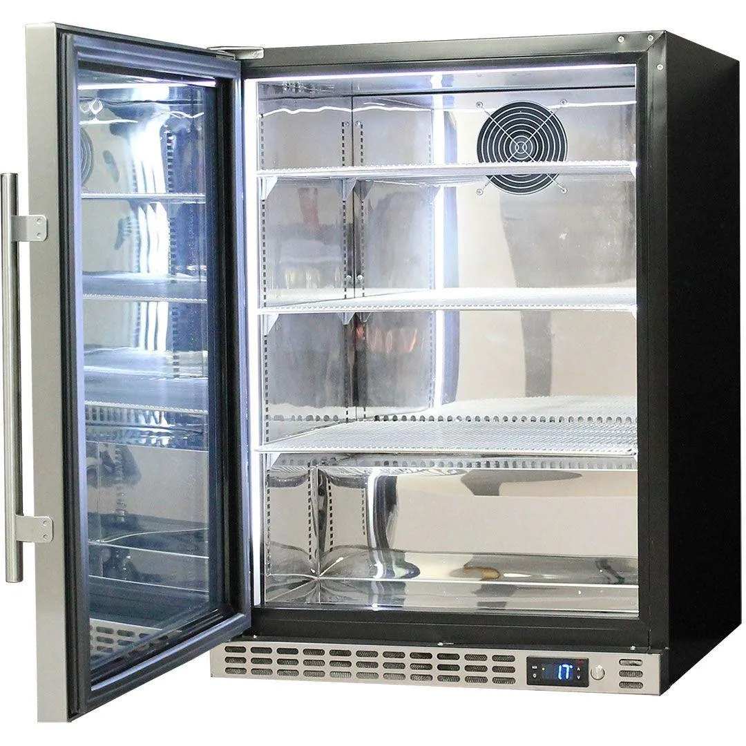 Schmick 164 Litre Single Heated Glass Door Stainless Steel Under Bench Bar Fridge - SK156-HD